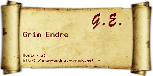 Grim Endre névjegykártya